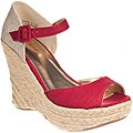 Riverberry Women's 'Leanne' Red Wedge Sandals
