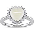 14k White Gold Opal and 1/6ct TDW Diamond Ring (G-H, I1-I2)