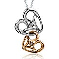 New! Jessica Simpson Sterling Silver and 10k Gold Diamond Necklace