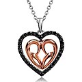 New! Jessica Simpson Silver and 10k Gold 1/3ct TDW Black Diamond Necklace
