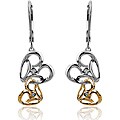 New! Jessica Simpson 10k Gold Diamond Heart Earrings