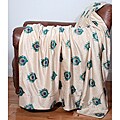 50x60 Perla Peacock Feather Printed Throw