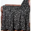 Buddha Words Black/ White Printed Throw