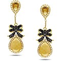 New! 14k Yellow Gold Citrine and 5/8 CT TDW Diamond Ear
