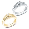 New! 10k Gold 1/4ct TDW Princess Diamond Bridal Ring Se
