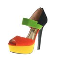 Refresh By Beston Women's CAPRI Multi-colored Platform Heels