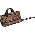 Rockland Deluxe 22-inch Leopard Carry-on Rolling Duffle Bag