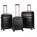 Rockland Melbourne Super Light Weight Black 3-piece Expandable Hardside Spinner Luggage Set