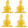 NUK Latex Orthodontic Narrow Neck Slow Flow Size 1 Nipples (Pack of 4)