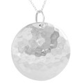 Tressa Sterling Silver Hammer Finish Circle Dome Necklace