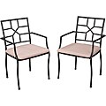 Cambria Black Powder-coated Steel Arm Chairs (Set of 2)