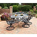 Home Styles Malibu Cast Aluminum Black 7-piece Outdoor Dining Set