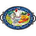 Joan Baker Hand Painted Country French Hens Tray