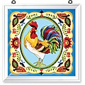 Joan Baker Hand Painted French Country Rooster Art Panel