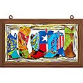 Joan Baker Hand Painted Western Boots Art Panel