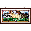 Joan Baker Hand Painted Wild Horses Art Panel