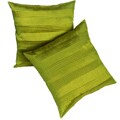 Lime Green Satin Pleated 18-inch Pillows (Set of 2)