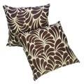 Splash Brown Leaves with Ivory Background 18-inch Pillows (Set of 2)