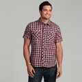 Pop Icon Men's Red/ Black Plaid Shirt