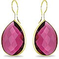 22k Gold Overlay 28ct TGW Rhodolite Dangle Earrings