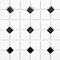 Somertile 11-1/2x11-1/2-in Matte White Cambridge with Black Dot Porcelain Tile (Case of 10)