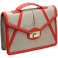 Danielle Nicole Mia Shoulder Bag in Grey and Tomato Ostrich