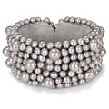 Grey Freshwater Pearl Stretch Bracelet (5.5-8 mm)