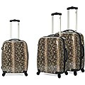 Benzi Snake Print 3-piece Multidirectional Lightweight Spinner Luggage Set