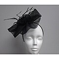 Black Elegant Synamay Cocktail Fascinator Hat