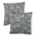 Splash Blue Leaves with Ivory Background 18-inch Pillows (Set of 2)