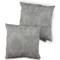 Blue Jacquard Paisley 18-inch Pillows (Set of 2)