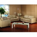 Whitney Modern Ivory Leather Sofa and Loveseat Set