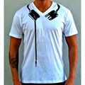 Statik Men's White Cotton Headphones Tee
