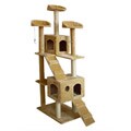 72 inch Beige Cat Condo Furniture Tree