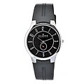 Skagen Men's Black Leather Strap Watch