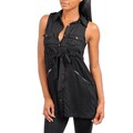 Stanzino Women's Black Collared Sleeveless Button Down Top