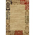 Border Formal Natural Non-skid Rug (2' x 6'10)
