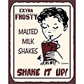 Vintage Metal Art 'Malted Milk Shakes' Decorative Tin Kitchen Sign