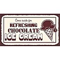 Vintage Metal Art 'Come Inside For Refreshing Chocolate Ice Cream' Decorative Tin Kitchen Sign