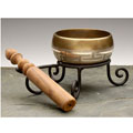 Metal Singing Bowl with Stick and Stand (Nepal)