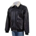 Amerileather Men's Black Leather Bomber Jacket
