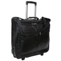 Amerileather Cowhide Leather Black 21.5-inch Wheeled Garment Bag