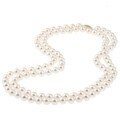 DaVonna 14k Gold Akoya Cultured Pearl Necklace (7-7.75 mm/ 36 in)