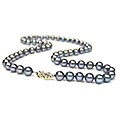 DaVonna Cultured Black Freshwater Pearl Necklace (6.5-7 mm/ 24 in)