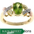 Black Hills Gold Peridot Diamond Ring
