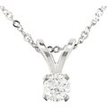 14k Gold 1/10ct TDW Diamond Solitaire Necklace (H-I, I1-I2)