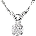 14k White Gold 1/6ct TDW Diamond Solitaire Necklace (I-J, I1-I2)