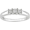 14kt White Gold 1/4ct TDW Round Diamond Three-Stone Ring (J-K/ I2-I3)