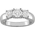 14k Gold 1-1/2ct TDW Round Diamond Three-Stone Ring (J-K, I1-I2)