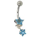 Surgical Steel Double-star Barbell Belly Ring